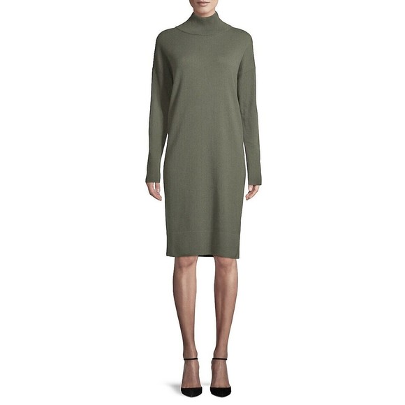 Lafayette 148 New York 100% Cashmere Sweater Dress $578 Leaf Melange M L XL  - divino.acegroup.co.in